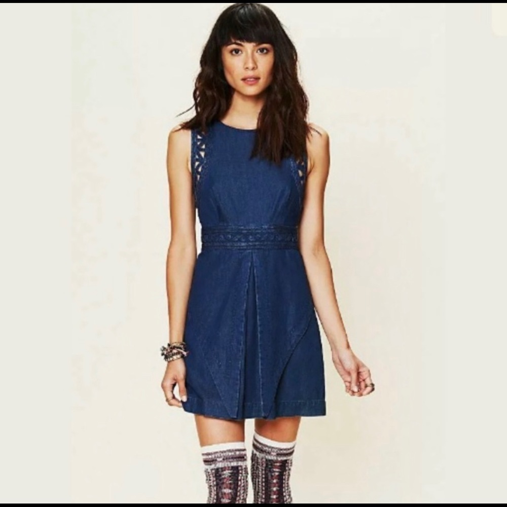Gently used free people Jean short sleeve dress